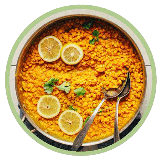 Brown Rice With Coconut Curried Golden Lentils