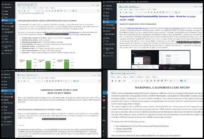 Anuneet, Highest Good Food, Open Source DIY Highest Good Living, One Community Weekly Progress Update #667, Food Procurement and Storage webpage, Transition Food Self-sufficiency Plan, sustainable food system design, SEO-optimized recipe content, open source food web project, sustainable research infographic review, Highest Good Food initiative, community food self-sufficiency, administrative support for sustainability, open source DIY highest good living