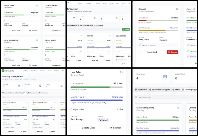 Chelsea, Highest Good Food, Adaptable Eco-models for Social Evolution, One Community Weekly Progress Update #664, Transition Kitchen software mockups, food inventory tracking system, sustainable food self-sufficiency tools, Highest Good Food initiative, open source kitchen management software, Figma UX design updates, inventory software workflow planning, sustainable food systems development, eco-model software design, One Community open source solutions