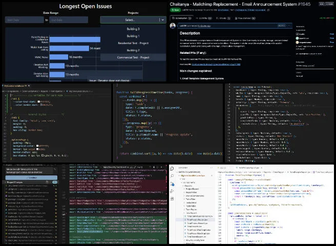Code Crafters, Highest Good Network Software, Adaptable Eco-models for Social Evolution, One Community Weekly Progress Update #664, frontend debugging, backend API troubleshooting, dark mode UI improvements, data export functionality, report generation backend, chart rendering fixes, UI consistency updates, routing and middleware analysis, CSS optimization, software development progress