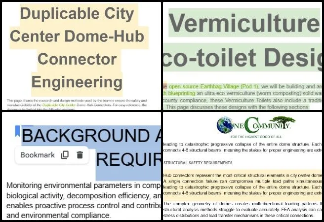 Core Team, Highest Good Energy, Regenerative Global-Sustainability Systems, One Community Weekly Progress Update #666, City Center Dome energy collaboration, Hub Connector load simulation results, Vermiculture Ecotoilet design review, compost sensor evaluation, sustainable energy systems analysis, Highest Good Energy initiative, open source regenerative sustainability, eco infrastructure planning, participatory sustainable development, regenerative global-sustainability systems