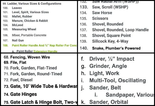 Core Team, Highest Good Food, Open Source DIY Highest Good Living, One Community Weekly Progress Update #667, Master Tools Equipment and Materials list, wood and metal shop tools, sustainable workshop equipment planning, DIY sustainable living resources, sharpening guides and jointer planer tools, wide belt sander and shop equipment, eco-friendly fabrication infrastructure, Highest Good Food initiative, One Community open source plans, open source highest good living