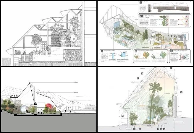 Nitin, Highest Good Food, Regenerative Global-Sustainability Systems, One Community Weekly Progress Update #666, Walipini 1 section drawing refinement, sustainable greenhouse construction details, Aquapini and Walipini architectural renders, eco-friendly structural visualization, regenerative agriculture design graphics, construction section accuracy and clarity, Highest Good Food initiative, One Community open source platform, participatory sustainable architecture, regenerative global sustainability systems