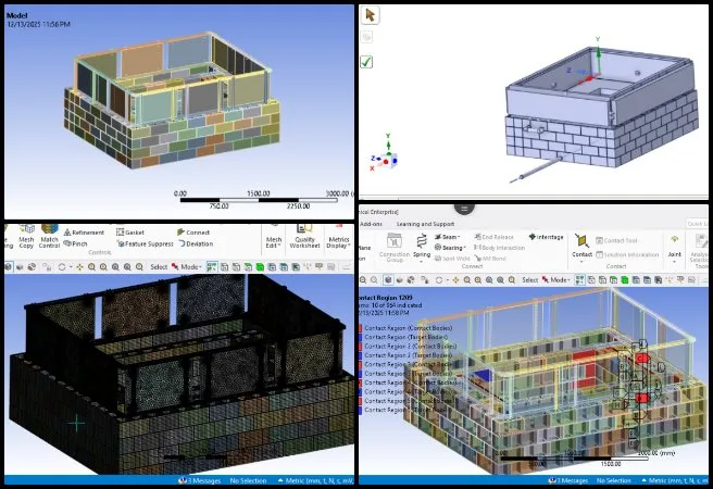 Sandesh, Duplicable City Center, Creating the Sustainable Civilization We Know is Possible, One Community Weekly Progress Update #665, eco-spa structural analysis, ANSYS Mechanical preprocessing, structural meshing strategy, shell and solid element modeling, contact region definition, load transfer interface modeling, foundation support conditions, simulation-ready CAD assembly, structural analysis preparation, sustainable spa engineering