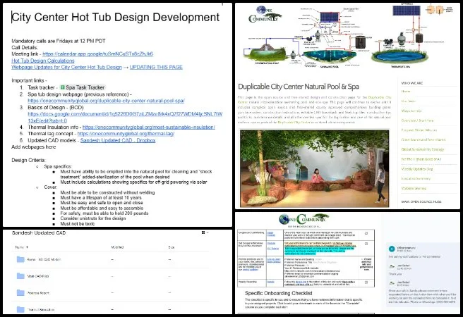 Shivarama, Duplicable City Center, Adaptable Eco-Models for Social Evolution, One Community Weekly Progress Update #664, project orientation review, workflow familiarization, task responsibility clarification, structural design file review, CAD document understanding, team integration preparation, project scope evaluation, setup completion, role alignment process, engineering onboarding tasks