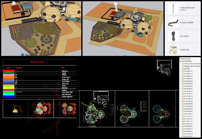Srujan, Duplicable City Center, Adaptable Eco-Models for Social Evolution, One Community Weekly Progress Update #664, dome model alignment, DWG and CAD cross-checking, SketchUp model verification, parts list consolidation, discrepancy resolution, review integration sheet update, file verification for calculations, parts removal validation, seismic analysis preparation support, structural documentation accuracy