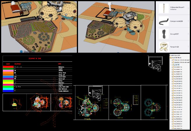 Srujan, Duplicable City Center, Adaptable Eco-Models for Social Evolution, One Community Weekly Progress Update #664, dome model alignment, DWG and CAD cross-checking, SketchUp model verification, parts list consolidation, discrepancy resolution, review integration sheet update, file verification for calculations, parts removal validation, seismic analysis preparation support, structural documentation accuracy