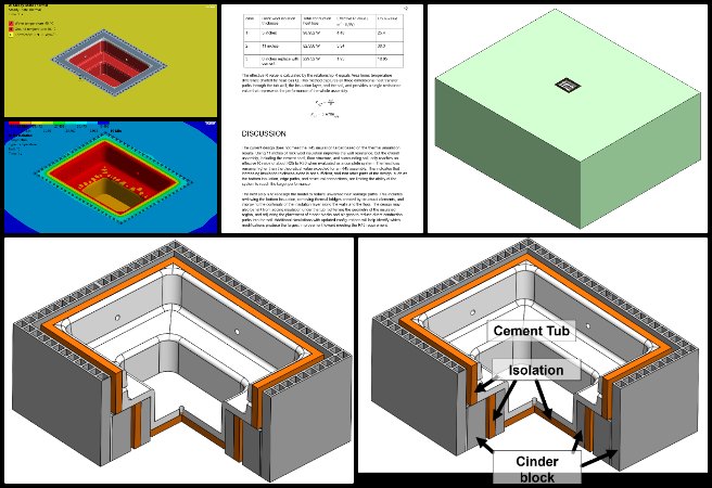 Tianxiang, Duplicable City Center, Adaptable Eco-Models for Social Evolution, One Community Weekly Progress Update #664, thermal analysis documentation, insulation performance evaluation, R-value calculation, tub corner heat loss assessment, temperature distribution review, convection simulation preparation, CAD model refinement, structural insulation assessment, heat transfer study, energy performance evaluation