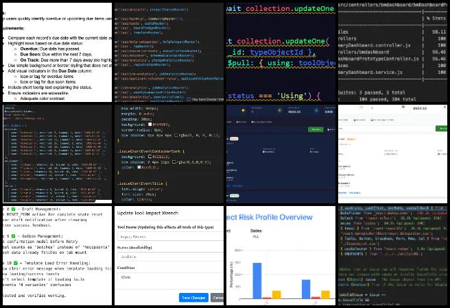 Dev Dynasty, Highest Good Network Software, Highest Good Future Building, DIY Sustainable Construction Models, One Community Weekly Progress Update #671, software development dashboard, React-based data visualization, resource usage monitoring, MongoDB backend integration, frontend UI enhancements, API debugging and refactoring, unit testing and code coverage, project management dashboard, search and filtering features, responsive web application design