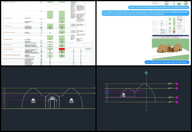 Highest Good Network, Open Sourcing the Golden Age, One Community Weekly Progress Update 670, ADA compliant construction documents, Earthbag Village 3 dome cluster, interior design accessibility planning, ADA checklist review, inclusive building connections, construction documentation coordination, team meeting and task follow-up, accessible design standards, collaborative architectural review, open sourcing the golden age 