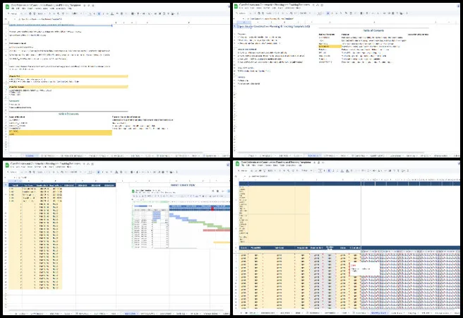 Highest Good Network, Open Sourcing the Golden Age, One Community Weekly Progress Update 670, construction cost estimation templates, Highest Good Housing project planning, construction management spreadsheets, formula optimization and automation, planning and tracking templates, Gantt chart scheduling, construction workflow organization, scalable housing development tools, project timeline visualization, open sourcing the golden age