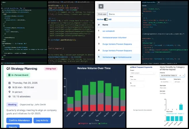 Highest Good Network software, a prototype solution engine for global challenges, One Community Weekly Progress Update #669, Lucky Star Team progress, Database Design events filtering, Capacity filter implementation, client-side filtering logic, dark mode UI updates, Attendance Tracking Admin Dashboard enhancements, No Show Rate Insights sharing, PDF sharing via email and text, reports dashboard maintenance, merge conflict resolution, code quality improvements, dynamic attendance statistics, module CSS refactoring, dark mode chart styling, teacher-facing student group management, backend validation and sanitization fixes, controller and routing corrections, badge category count accuracy, backend calculation logic, Blue Square email automation fixes, Listing and Bidding Dashboard analytics, Review Volume Over Time visualization, stacked column charts, sentiment-based review grouping, date range selection filters, category-based grouping, MongoDB connection fixes, mobile responsiveness improvements, accessibility and keyboard support, UI alignment consistency, HighestGoodNetworkApp frontend fixes, HGNRest backend updates, bio status filtering, WBS resources dropdown logic, timelog validation improvements, dashboard chart rendering fixes, hover behavior refinement, filter-driven chart rendering, responsive layout validation, open-source software development, cross-functional collaboration, system reliability, user experience improvement, software quality assurance, educational technology, global community development.