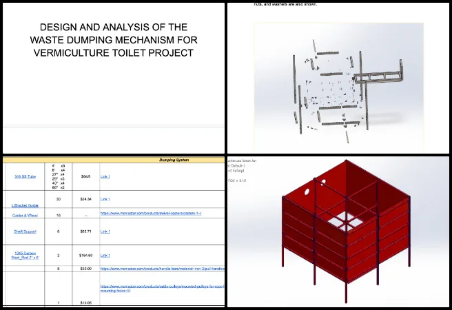 Highest Good Network, DIY Sustainable Construction Models, One Community Weekly Progress Update 671, vermiculture toilet engineering, finite element analysis material selection, bill of materials update and pricing, dumping assembly design documentation, mechanical engineering report development, alternative material evaluation, structural performance justification, sustainable sanitation system design, Earthbag Village mechanical project, DIY sustainable construction models