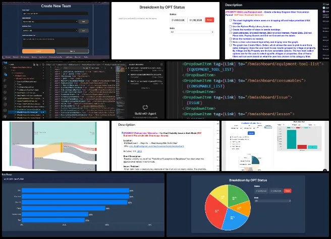 Moonfall Team, Highest Good Network, DIY Sustainable Construction Models, One Community Weekly Progress Update #671, HGN Software Development, Phase 2 frontend fixes including Create New Team page data loading and form submission debugging, Projects dropdown navigation updates with new Consumables routing, Distribution of Labour Hours chart text contrast and light and dark mode visibility corrections, Phase 2 chart dark mode styling reorganization and visibility fixes, Conversion Funnel Sankey diagram with interactive controls, mock data logic, responsive layout and dark mode support, Learner Knowledge Evolution view dark mode issue resolution, Posting Page Analytics pie chart enhancements with validation and error handling, and coordinated frontend updates across multiple analytics components.