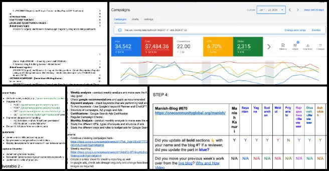Highest Good Society, DIY Sustainable Construction Models, One Community Weekly Progress Update #671, Highest Good Food administration, Highest Good Energy volunteer management, Deliverable 2 task planning, listing and bidding platform review, volunteer work quality assessment, workflow documentation for AdWords team, administrative process guidelines, structured feedback for volunteers, merged comment review process, task consistency and workflow clarity