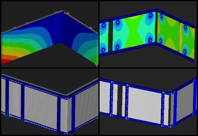 Sandesh, Duplicable City Center, Open Sourcing the Golden Age, One Community Weekly Progress Update #670, finite element analysis, structural simulation, spa shell structural analysis, von Mises stress analysis, hydrostatic pressure loading, bolt pretension modeling, quarter symmetry FEA model, structural deflection analysis, reinforced concrete foundation analysis, engineering stress validation