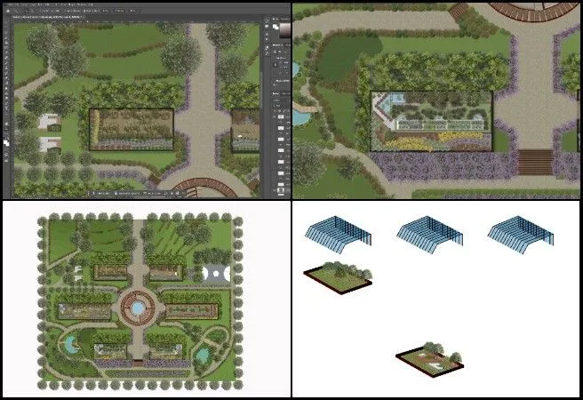 Shivangi - Highest Good Food - DIY Sustainable Construction - One Community Weekly Progress #671,masterplan rendering, Differences graphics, Aquapini features, Walipini comparison, Zenipini distinction, Open Source Hub design, architectural visualization, graphic refinement, cross-team coordination, sustainable planning