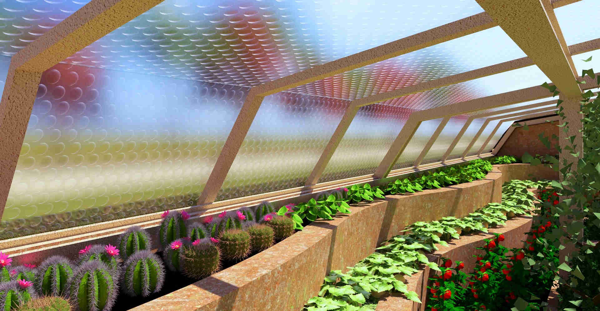 terraced landscape design, sustainable slope stabilization, curved planting terraces, automated hydroponic system, erosion control landscaping, water-efficient irrigation design, climate-resilient agriculture, improved crop yield systems, hydroponic terrace farming, sustainable agricultural landscape