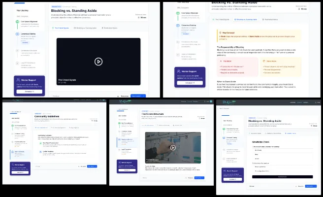 Highest Good Society, Stewarding Our Shared Planet, One Community Weekly Progress Update #675, governance platform proposal design, decision-making workflow wireframes, consensus voting interface design, proposal lifecycle states UI, governance proposal detail views, community voting system UX, policy and finance proposal review screens, status indicators and timelines UI, governance dashboard interface, scalable governance system design