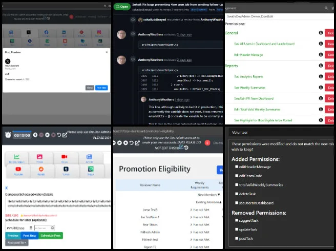 Team Skye, Highest Good Network Software, Stewarding Our Shared Planet, One Community Weekly Progress Update #675, X OAuth integration, social media posting reliability, authentication flow updates, PR Team Analytics Dashboard fix, reviewer table rendering issue, CSS modules implementation, role-based permission management, permission retention edge cases, email automation review, scoped UI styling