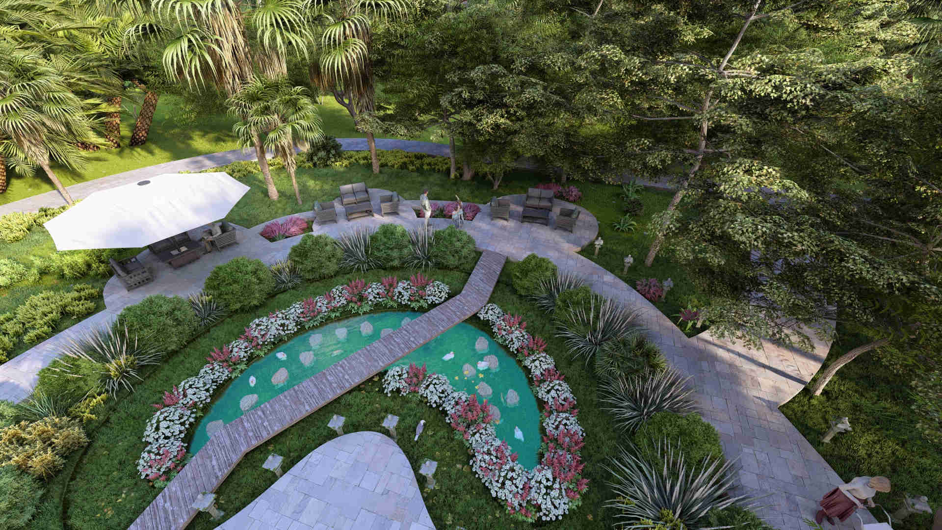 Aquahaven - Rain garden with a seasonal lake and stepping stones that submerge when the lake fills and can be used as a path when it dries in summer rain gardens educational design, stormwater management gardens, biodiversity-focused rain gardens, interactive environmental gardens, interpretive art installations, augmented reality nature education, eco-friendly play areas, natural material playgrounds, water feature stormwater integration, year-round sustainable play spaces