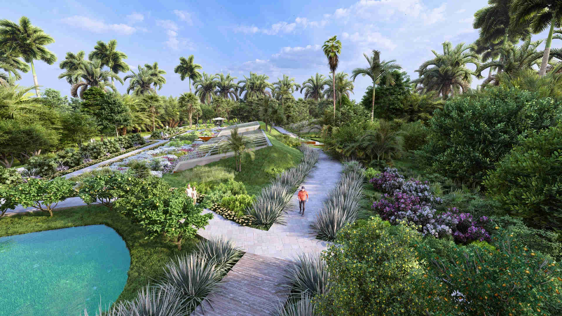 aromatic garden design, sensory garden with herbs and flowers, fragrant plant landscapes, basil and mint herb planting, edible and ornamental garden design, vertical planting along pathways, multi-sensory landscape experience, educational herb garden spaces, fragrant flowering plants, year-round sensory garden