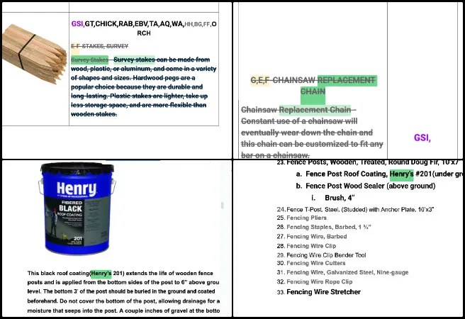 Core Team B, Highest Good, Food, Component Development for Sustainable Evolution, One Community Weekly Progress Update #679, Master Tools Equipment Materials Supplies list, Large-scale Garden, Botanical Garden, stud finder added, soil thermometer removed, documentation review, tools and equipment organization