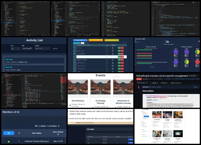 Moonfall - Highest Good Network Software - Making Eco-living Mainstream Accessible - One Community Weekly Progress #678 Moonfall Team, Highest Good Network, Making Eco-living Mainstream Accessible, One Community Weekly Progress Update #678, HGN Software Development, BM Dashboard Purchase Request Form usability improvements with project-based tool dropdown filtering and tool metadata display including availability status and request history, Job Application Listing Page updates including form submission fix, questionnaire logic adjustments, removal of the degree major question, and submit button label update, Phase 1 bug fixes resolving backend failures and improving the frontend Teams component and Add Member workflow, dark mode interface fixes for Activity Attendance and Activities List pages, dashboard search filter dropdown alignment improvements with responsive positioning and cross-browser validation, loss tracking line graph development with merge conflict resolution and material filter logic analysis, UI contrast adjustments and validation improvements, and Job Analytics Page enhancements adding device-specific engagement metrics with improved device selection dropdown and comparison display logic.