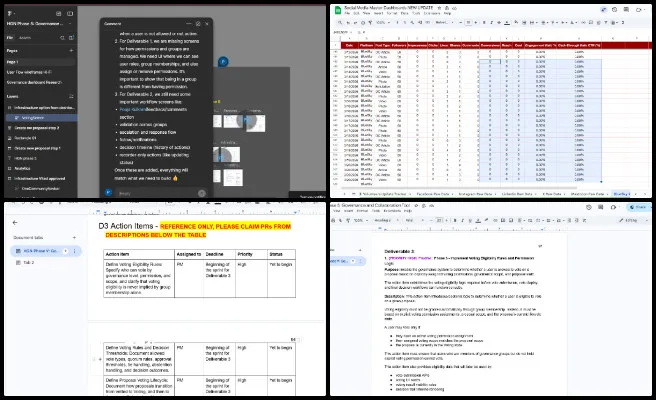 Highest Good Society, Component Development for Sustainable Evolution , One Community Weekly Progress Update #679, governance platform proposal design, decision-making workflow wireframes, consensus voting interface design, proposal lifecycle states UI, governance proposal detail views, community voting system UX, policy and finance proposal review screens, status indicators and timelines UI, governance dashboard interface, scalable governance system design