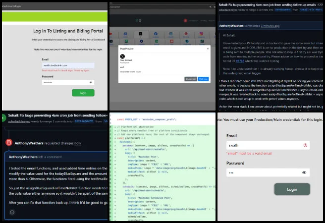 Team Skye, Highest Good Network Software, Component Development for Sustainable Evolution, One Community Weekly Progress Update #679, tooltip UI enhancements, permission change log updates, automated email threading, Blue Square notifications, X API integration workaround, API key rotation fixes, utilization donut chart, data visualization updates, login feature enhancements, pull request review process
