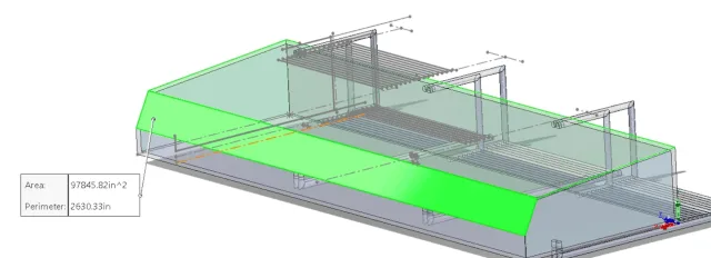 greenhouse surface area a2, rooftop area calculation, solar radiation area, heat gain surface a2, greenhouse solar exposure, solar insolation a2, climate battery roof, greenhouse energy calculation, solar power rooftop, greenhouse roof design