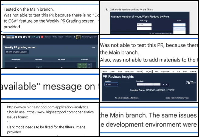 Core Team, HGN PR Testing,Creating , Maximizing Sustainable Living Access , One Community Weekly Progress Update #683, HGN pull request testing, frontend bug fixes, analytics insights dashboard, mobile application performance issues, resource usage overview loading error, support team frontend updates, software QA validation process, main branch data availability, merged PR verification challenges, web application functionality improvements