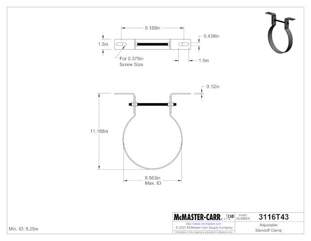 adjustable standoff clamp, duct support system, round duct clamp, metal strap clamp, threaded rod support, duct mounting hardware, vibration resistance, thermal expansion, hvac clamp assembly, duct alignment system