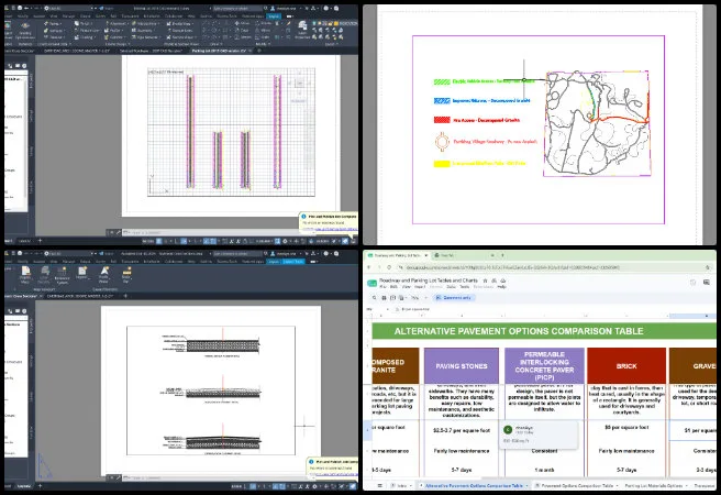 Highest Good Network, Establishing the Global Eco-renaissance, One Community Weekly Progress Update 689, sustainable roadway engineering review, Earthbag Village roadway CAD drawings, sustainable parking lot construction planning, ADA roadway and path design standards, pavement cross section documentation, TRUEGRID permeable paver cost analysis, sustainable drainage and roadway maintenance, transportation engineering infrastructure planning, parking lot AutoCAD design updates, establishing the global eco-renaissance