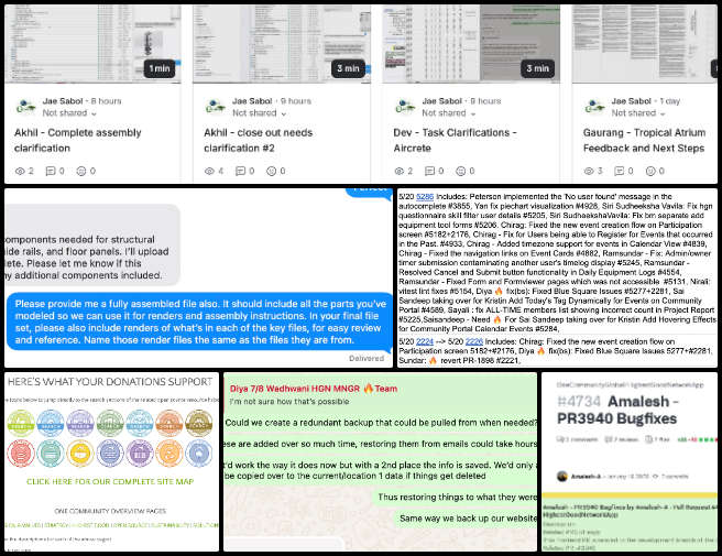 Core Team, Volunteer Work Review, Sustainable Human Support Webs, One Community Weekly Progress Update #688, HGN Software Development, volunteer work reviews, social media oversight, web development support, HGN bug fixes, new volunteer onboarding, sustainability video integration
