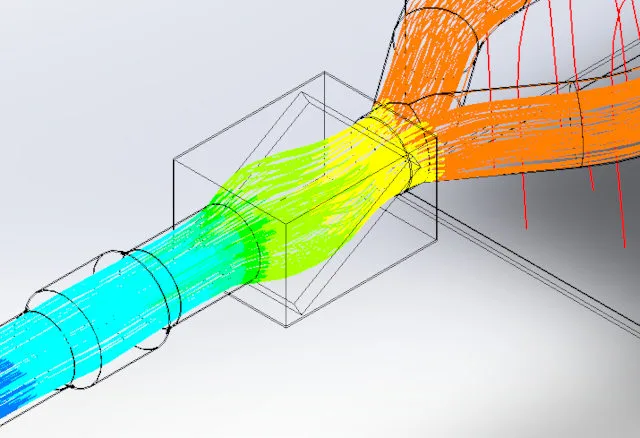 pressure distribution, static pressure contour, pressure drop analysis, fan outlet pressure, duct pressure, 101594 pa, wye connector pressure, filter interface pressure, pressure recovery, airflow pressure loss