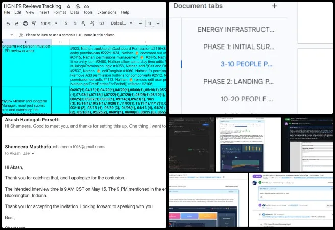 Shameera Musthafa, Highest Good Energy, Making a Sustainable Life Accessible to Everyone, One Community Weekly Progress Update #687, HGN Software Development, PR review coordination, visual collages, Energy report updates, candidate evaluations