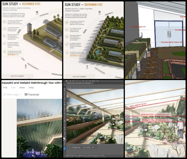 Shivangi Varma, Highest Good Food, Making a Sustainable Life Accessible to Everyone, One Community Weekly Progress Update #687, HGN Software Development, Open Source Hub graphics, sun study diagrams, amphitheater accessibility design, rendered dimensions