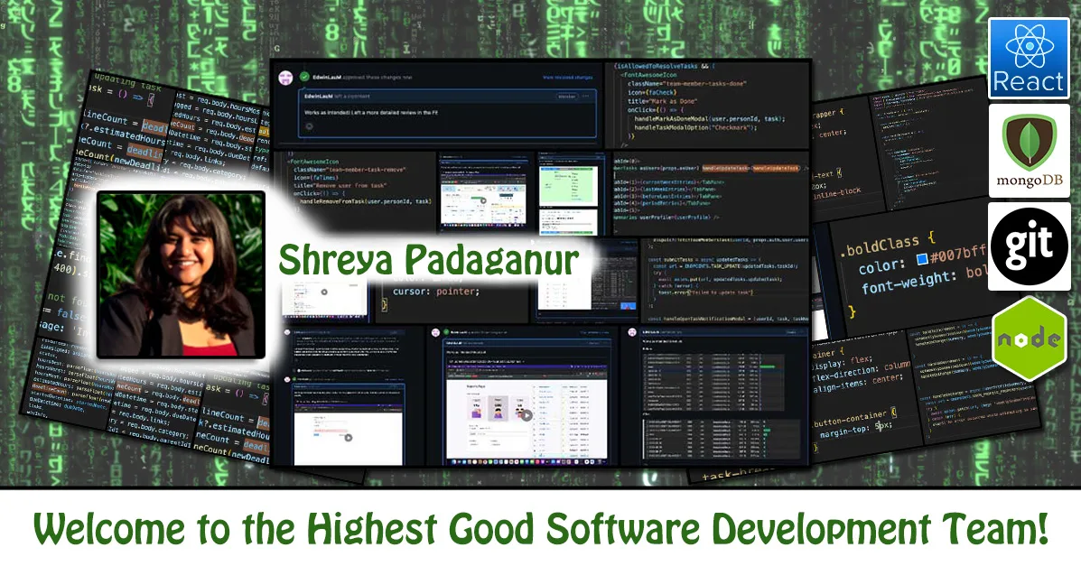 Shreya Padaganur, Full Stack Software Engineer, One Community