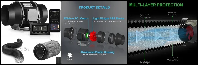 iPower Smart Ventilation Inline Fan ipower inline fan, smart ventilation fan, wifi grow tent fan, alexa compatible fan, hydroponic inline fan, carbon filter ventilation, quiet duct fan, temperature control fan, humidity control ventilation, smart compost ventilation