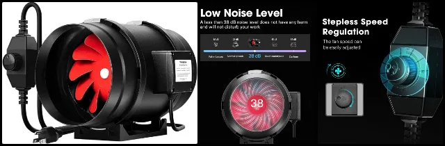 VIVOSUN R8 8 Inch Inline Duct Ventilation Fan vivosun r8 inline fan, 8 inch duct fan, high airflow ventilation fan, adjustable speed inline fan, hydroponic cooling system, powerful grow tent fan, quiet ventilation system, compost ventilation airflow, inline exhaust fan, vivosun ventilation fan