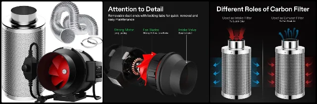 VIVOSUN Grow Tent Ventilation System vivosun grow tent ventilation, grow tent fan system, carbon filter ventilation kit, inline duct fan kit, hydroponic ventilation system, quiet grow room fan, air filtration grow tent, ventilation setup kit, compost cooling fan, vivosun inline fan