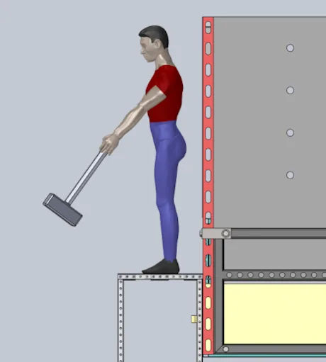 impact force analysis, compost slider impact, vermiculture slider design, human waste compost system, sledgehammer impact force, compost separation mechanism, structural durability analysis, compost drawer separator, sustainable composting equipment, fea impact simulation