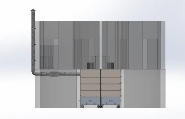 hvac system design, vermiculture toilet, vermicomposting module, duct arrangement, odor control system, fan assembly, composting ventilation, air circulation design, modular hvac, eco-toilet system