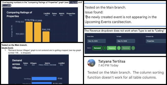 Core Team, Highest Good Network, Active Eco-reinvention of Our World, One Community Weekly Progress Update #693, HGN pull request testing on Main branch, 10 PRs confirmed fixed, 10 PRs unresolved, untestable PRs documented including bar chart card, Member Group Check In, Daily Equipment Log, Cost Breakdown donut chart