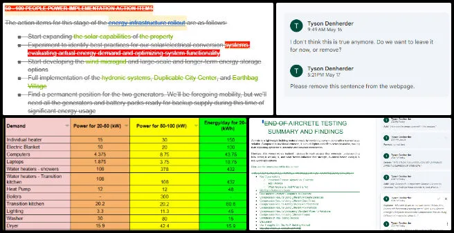 Core Team, Highest Good Energy, Active Eco-reinvention of Our World, One Community Weekly Progress Update #693, Food Procurement and Storage page review, Highest Good Energy page review, Aircrete Summary review, formatting and readability feedback, food rollout cost analysis, visual suggestions for Highest Good Food page