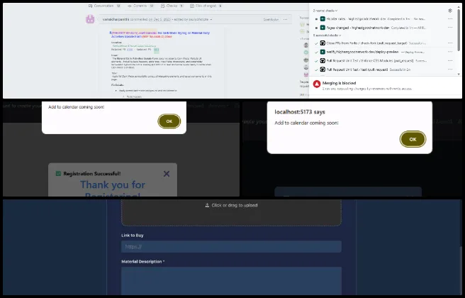 dev dynasty, highest good network software, active eco-reinvention of our world, one community weekly progress #692, dark mode hotfix, pull request fixes, inventory dashboard, unit validation, task comments frontend, event participation analytics, sonarcloud fixes, dashboard components, frontend development, light and dark mode