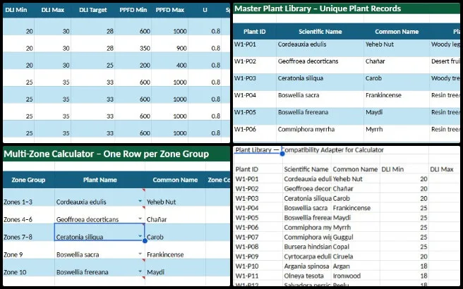Jay Nair, Highest Good Food, Active Eco-reinvention of Our World, One Community Weekly Progress Update #692, Greenhouse Lighting Calculator, plant library creation, plant-specific lighting requirements compilation, growth and lighting parameter organization, structured data for lighting energy calculations
