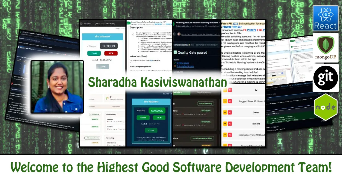 Sharadha Kasiviswanathan, AI Software Engineer and Data Analyst, One Community