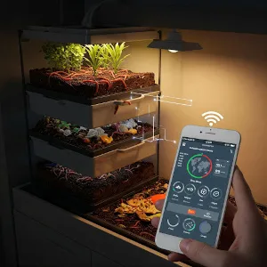vermiculture temperature, worm activity, organic waste, temperature monitoring, below-ground chamber, microbial decomposition, composting efficiency, nutrient-rich compost, climate control, sustainable waste management 